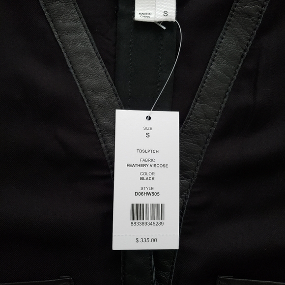 SOLD NWT Helmut Lang Black Soft Vicose and Leather Shirt szS - Picture 4 of 11